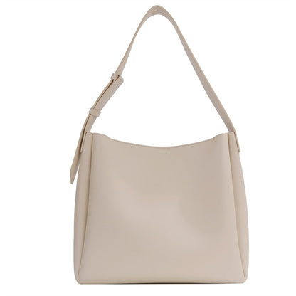 Elarova | Hochwertige Damen Shopper Große Kapazität Schultertasche Reine Farbe Breiter Riemen Weiches PULeder