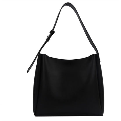 Elarova | Hochwertige Damen Shopper Große Kapazität Schultertasche Reine Farbe Breiter Riemen Weiches PULeder