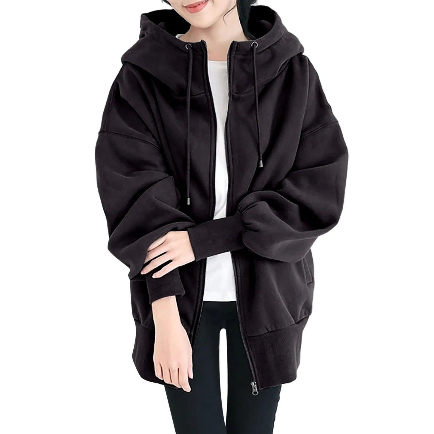 Elarova | Hooded Long Zip-Up Fleece Hoodies