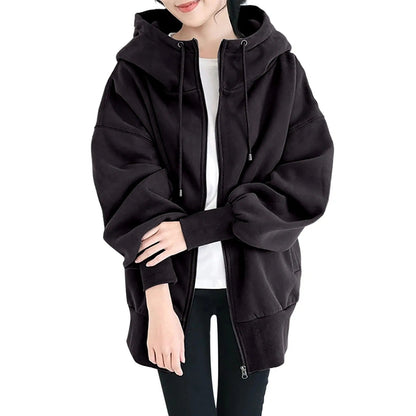 Elarova | Hooded Long Zip-Up Fleece Hoodies