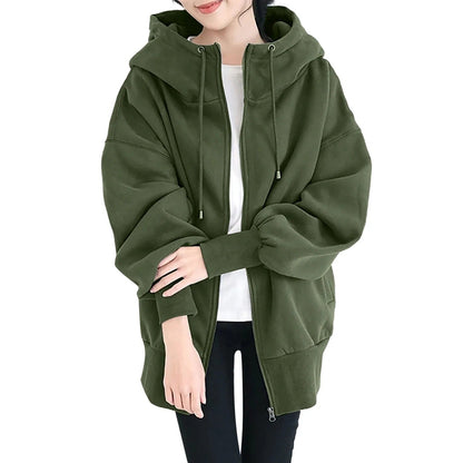 Elarova | Hooded Long Zip-Up Fleece Hoodies