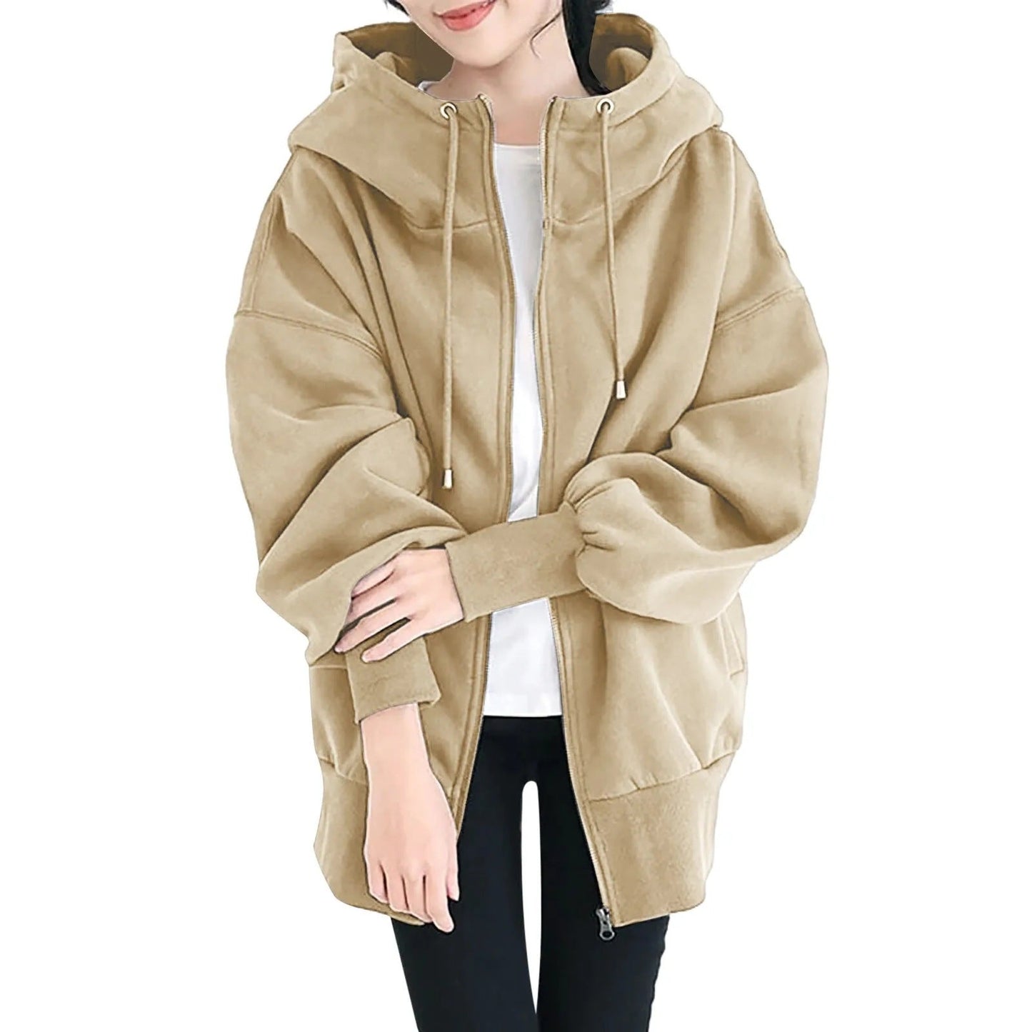 Elarova | Hooded Long Zip-Up Fleece Hoodies