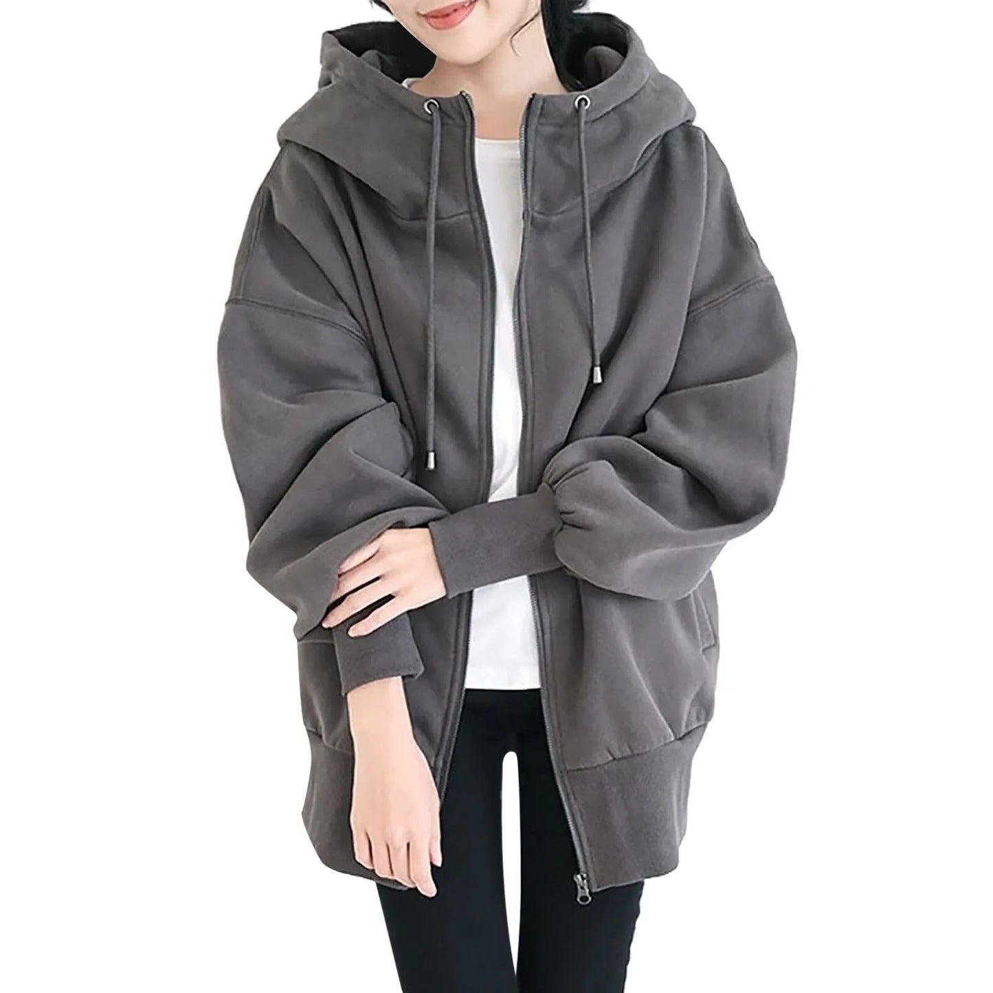 Elarova | Hooded Long Zip-Up Fleece Hoodies