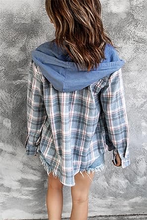 Elarova | Hoodie - Loose Fit - Kordelzug - Button Up Shirt - Damenbekleidung