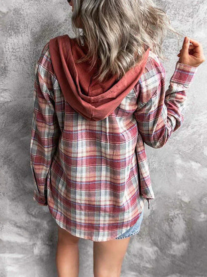 Elarova | Hoodie - Loose Fit - Kordelzug - Button Up Shirt - Damenbekleidung