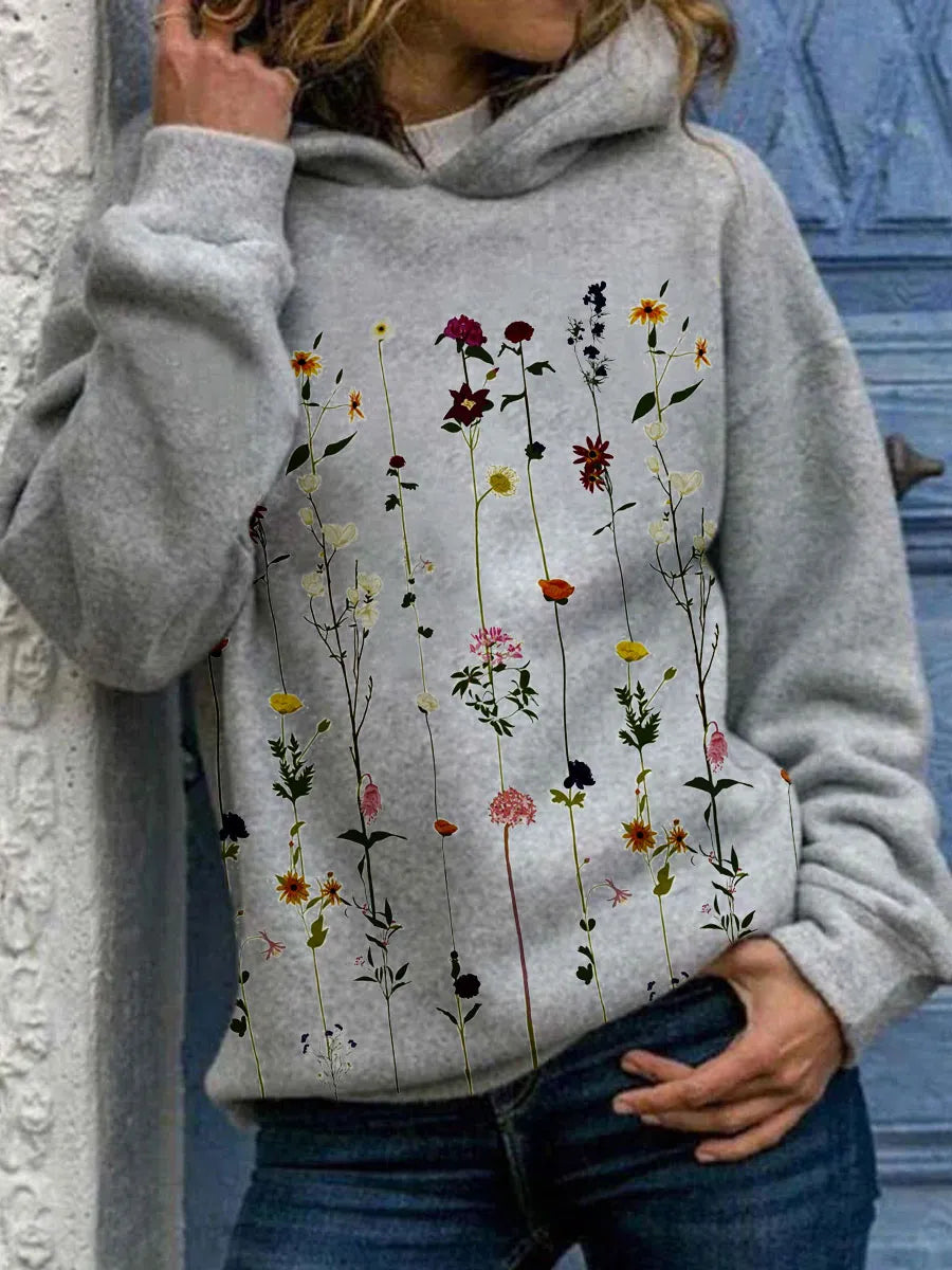 Elarova | Hoodie mit Blumendruck