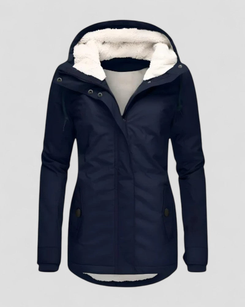 Elarova | Isolierte, wasserdichte Winterjacke mit Kapuze für Damen