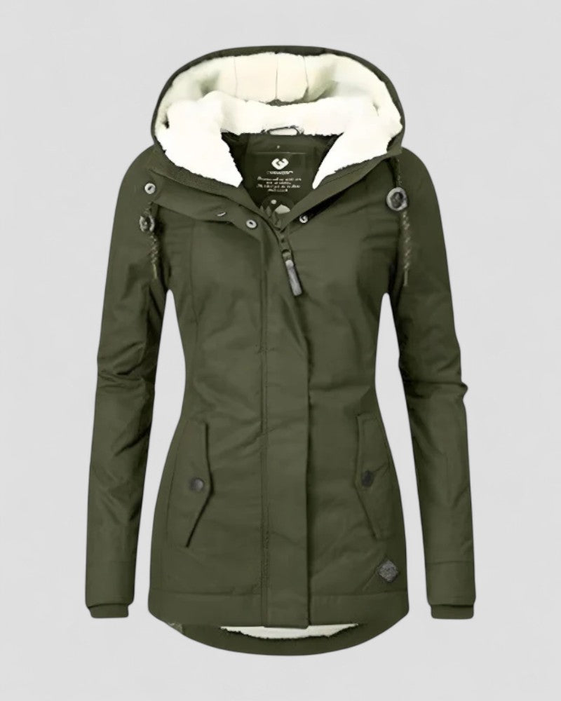 Elarova | Isolierte, wasserdichte Winterjacke mit Kapuze für Damen