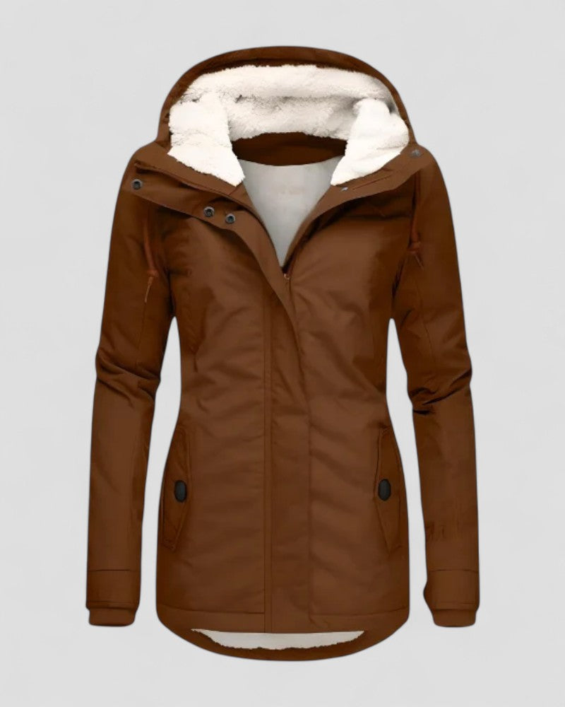 Elarova | Isolierte, wasserdichte Winterjacke mit Kapuze für Damen