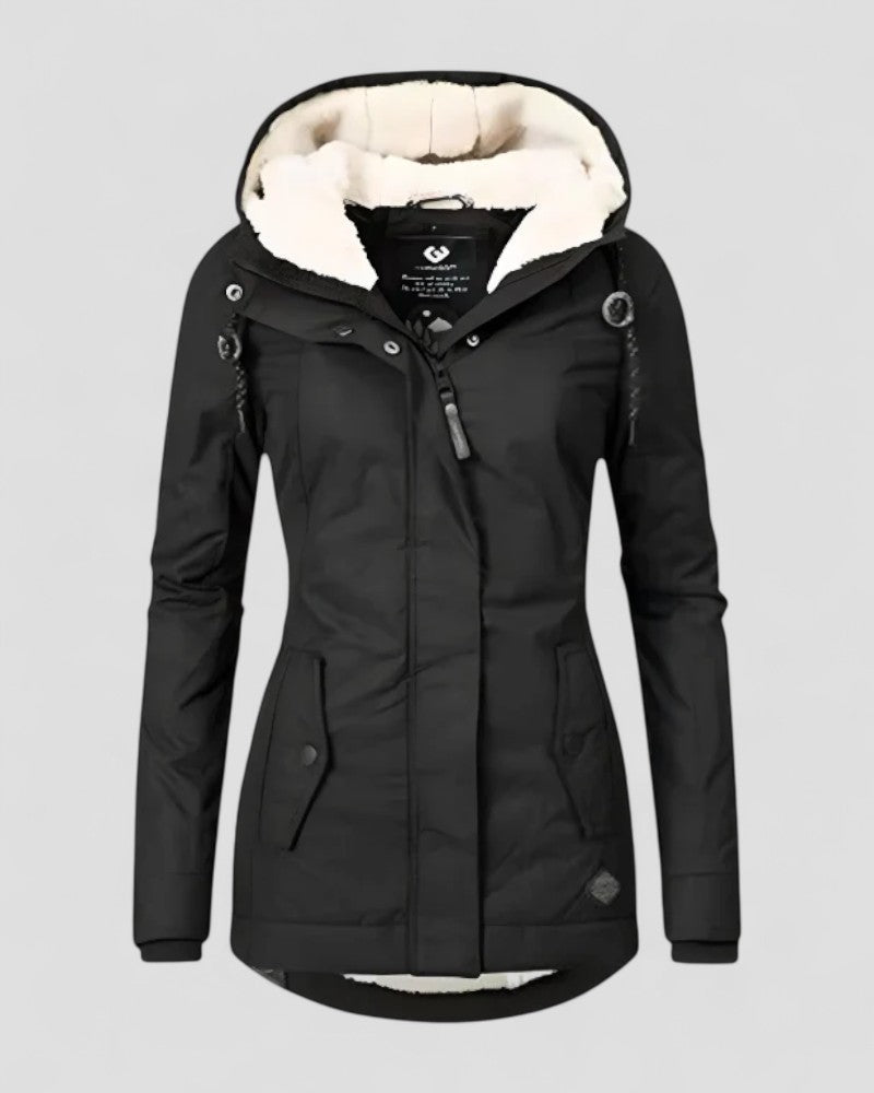 Elarova | Isolierte, wasserdichte Winterjacke mit Kapuze für Damen