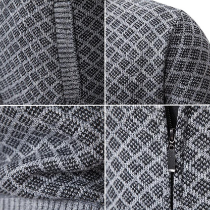 Elarova | Jacquard Strickjacke Für Herren