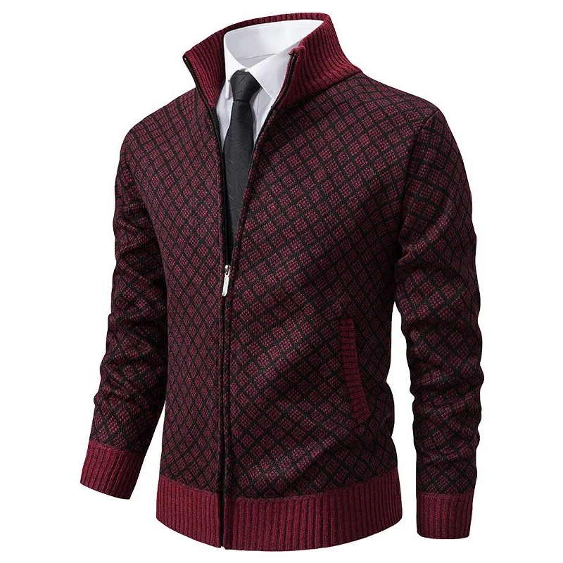 Elarova | Jacquard Strickjacke Für Herren