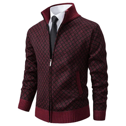 Elarova | Jacquard Strickjacke Für Herren