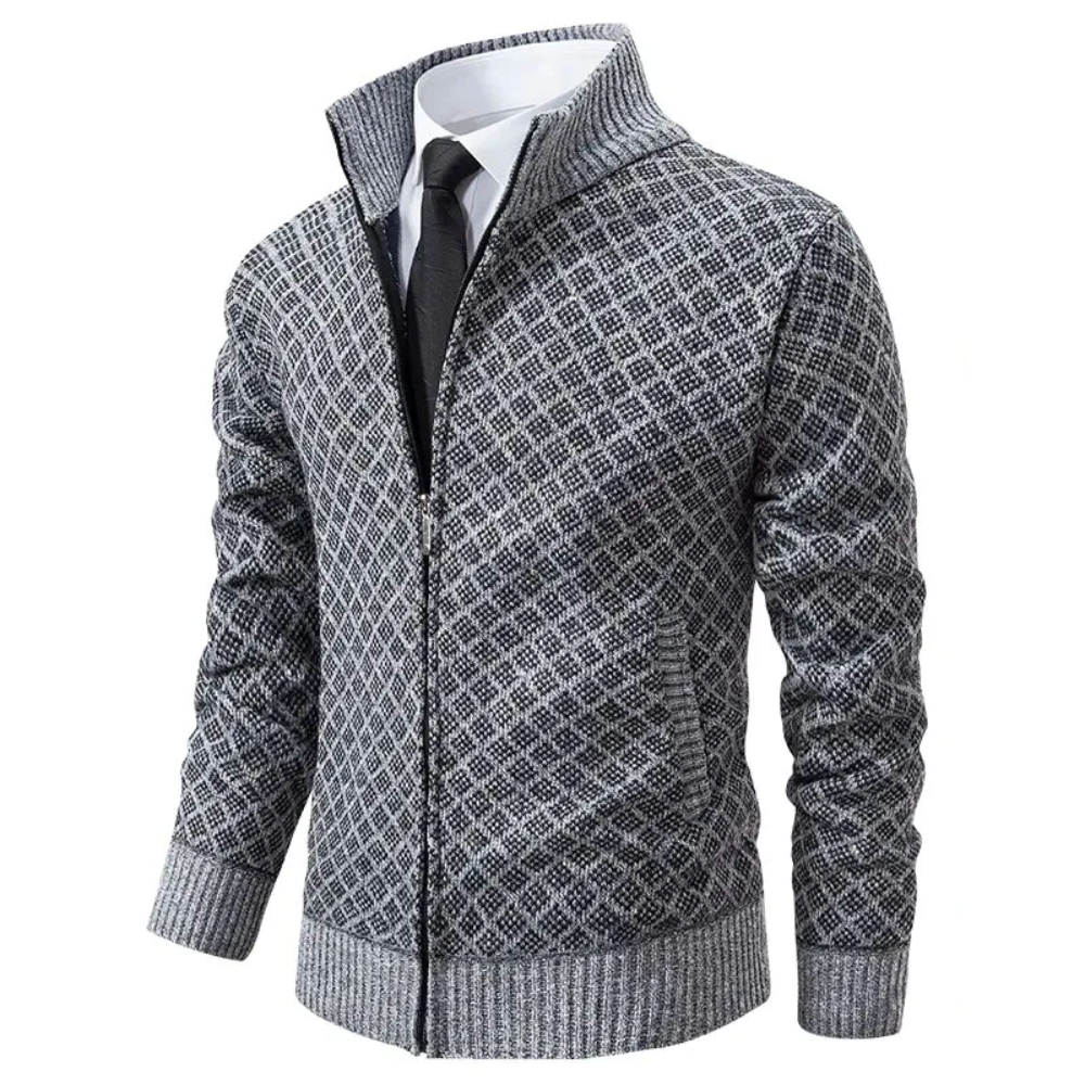 Elarova | Jacquard Strickjacke Für Herren