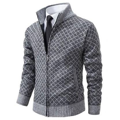 Elarova | Jacquard Strickjacke Für Herren