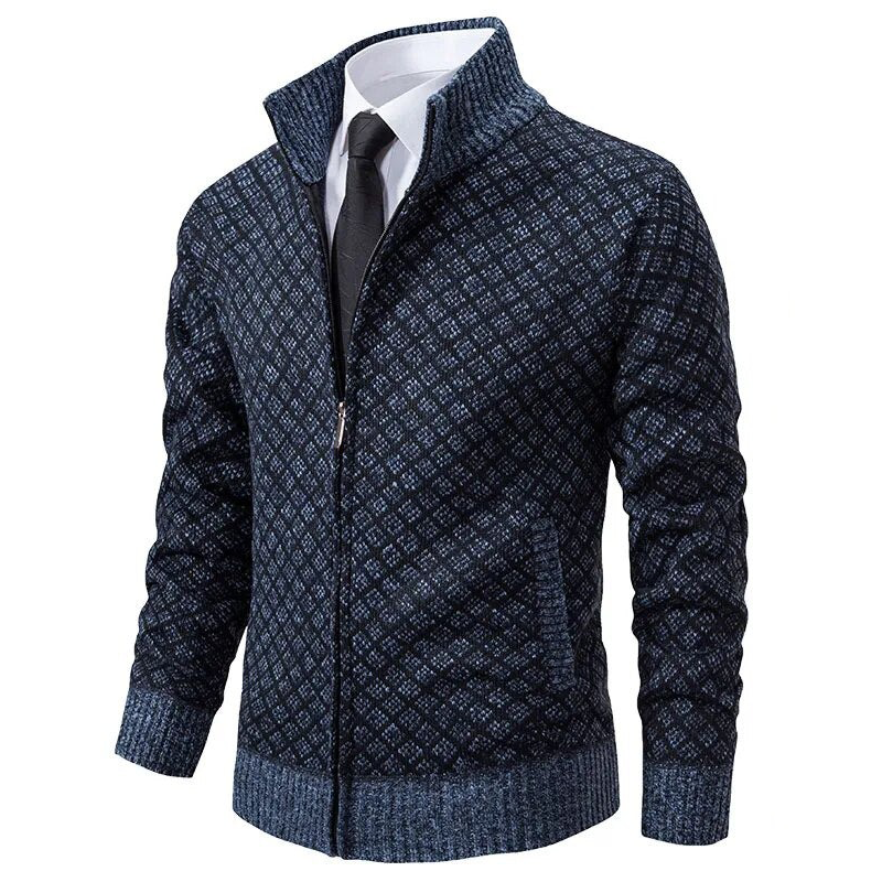 Elarova | Jacquard Strickjacke Für Herren