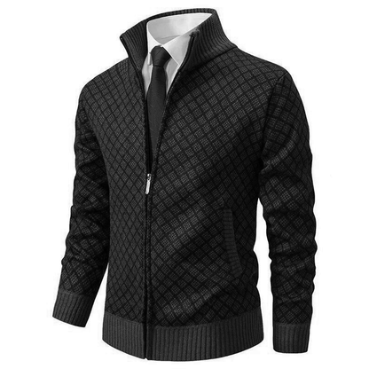 Elarova | Jacquard Strickjacke Für Herren