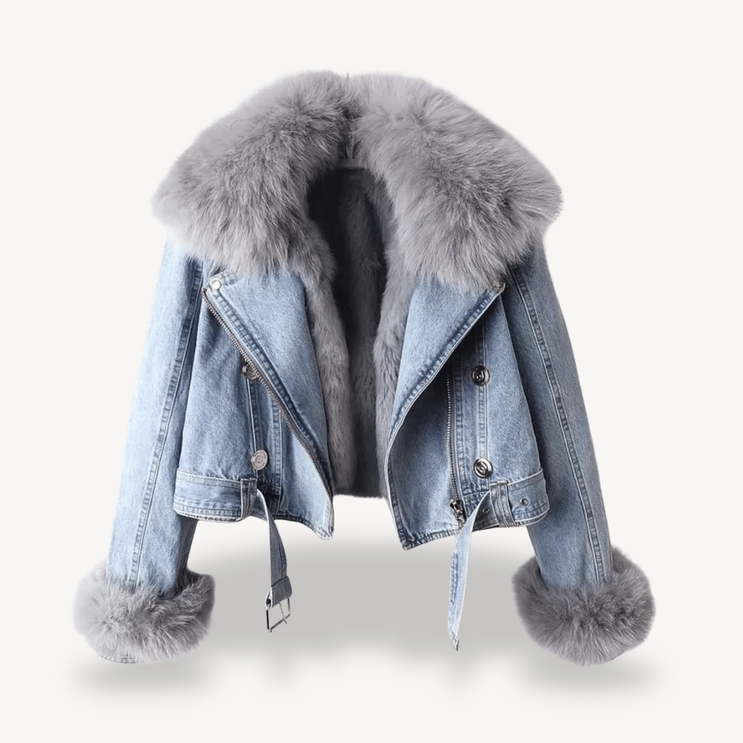 Elarova | Jeansjacke mit Kunstpelzfutter für Damen