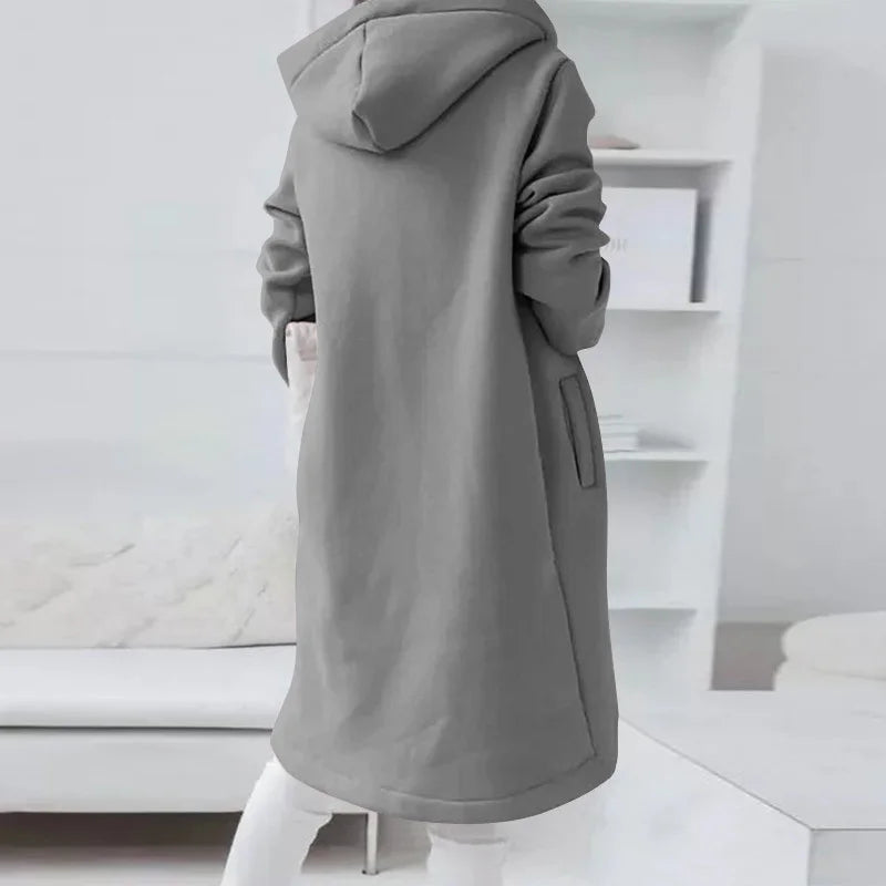 Elarova | Kapuzenstrickjacke mit geschwungenem Saum