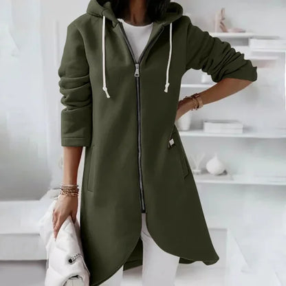 Elarova | Kapuzenstrickjacke mit geschwungenem Saum