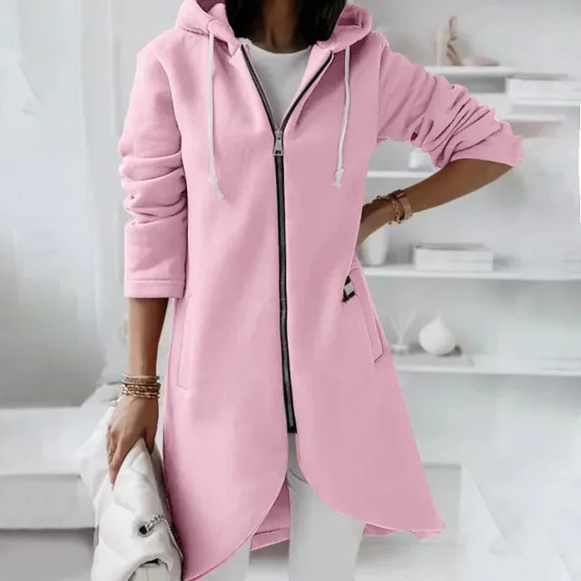 Elarova | Kapuzenstrickjacke mit geschwungenem Saum