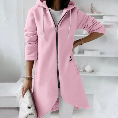 Elarova | Kapuzenstrickjacke mit geschwungenem Saum