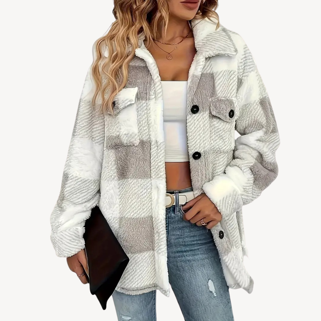 Elarova | Karierte Fleecejacke für Damen