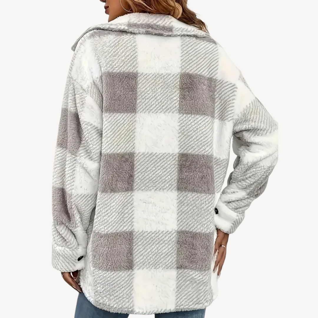 Elarova | Karierte Fleecejacke für Damen