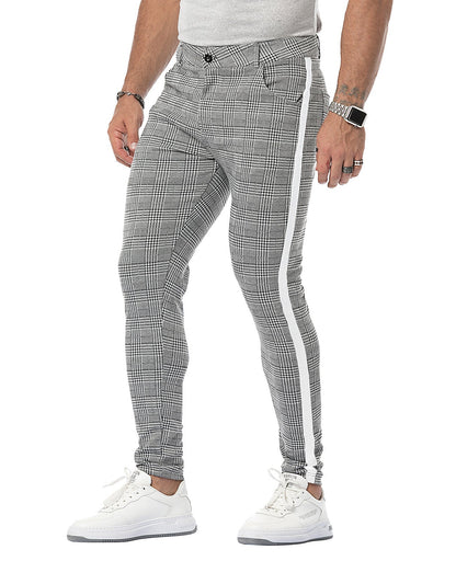 Elarova | Karierte Skinny Fit Chino für Herren