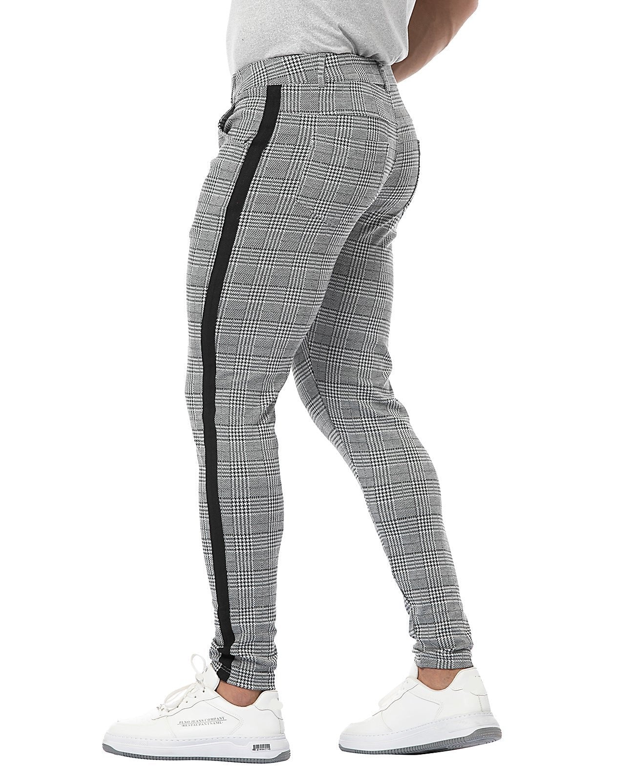 Elarova | Karierte Skinny Fit Chino für Herren