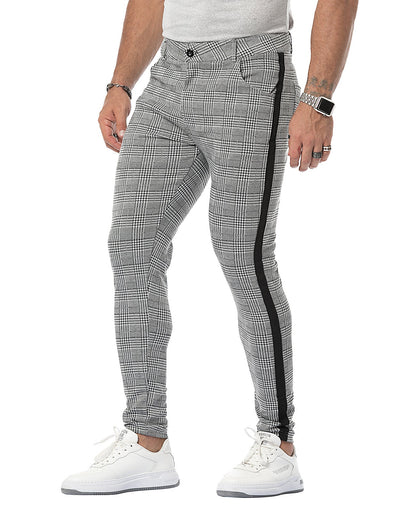 Elarova | Karierte Skinny Fit Chino für Herren