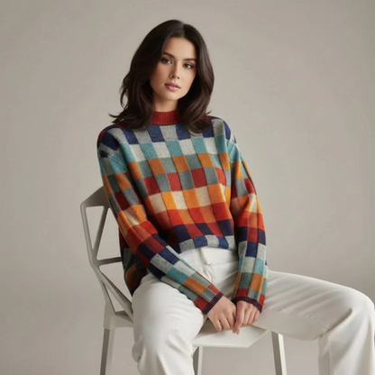 Elarova | Karierter Merinopullover