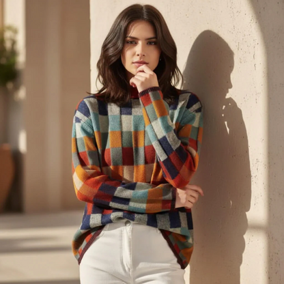 Elarova | Karierter Merinopullover