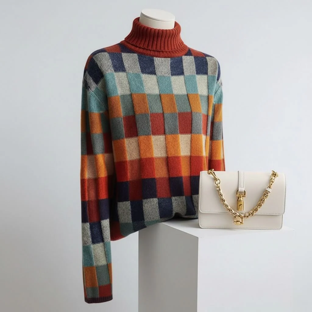 Elarova | Karierter Merinopullover