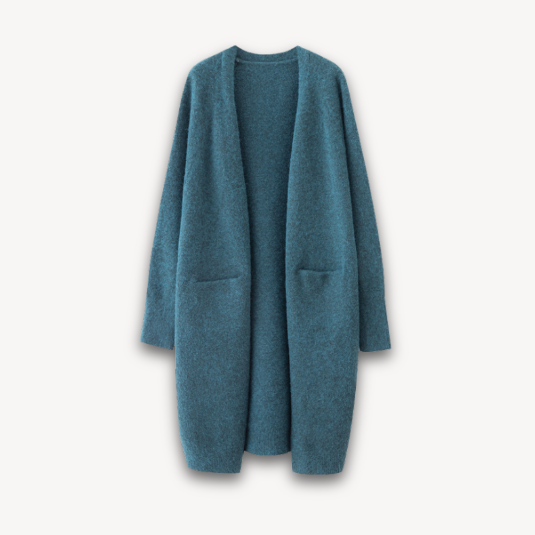 Elarova | Kaschmir-Cardigan für Damen – Lange offene Vorderseite