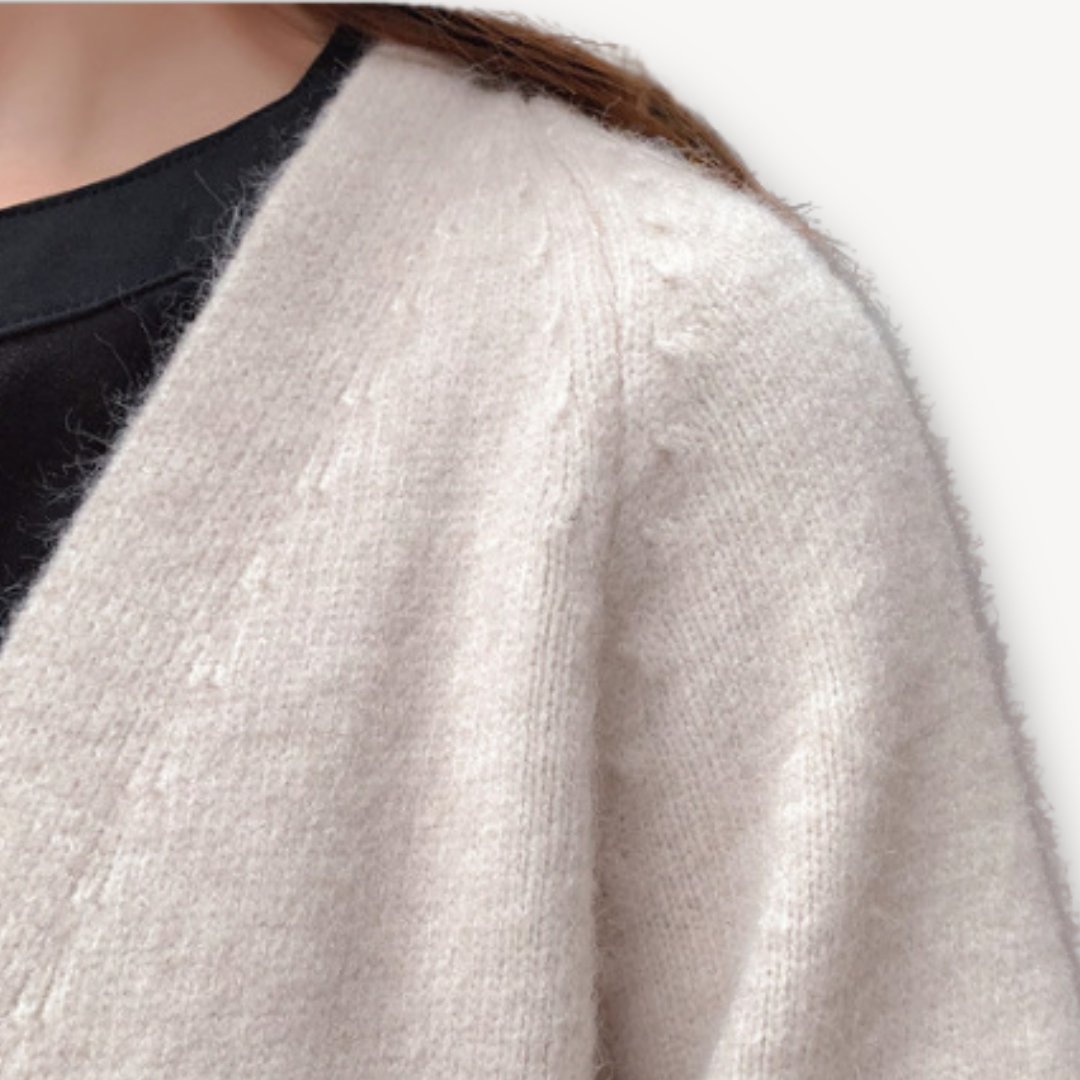 Elarova | Kaschmir-Cardigan für Damen – Lange offene Vorderseite