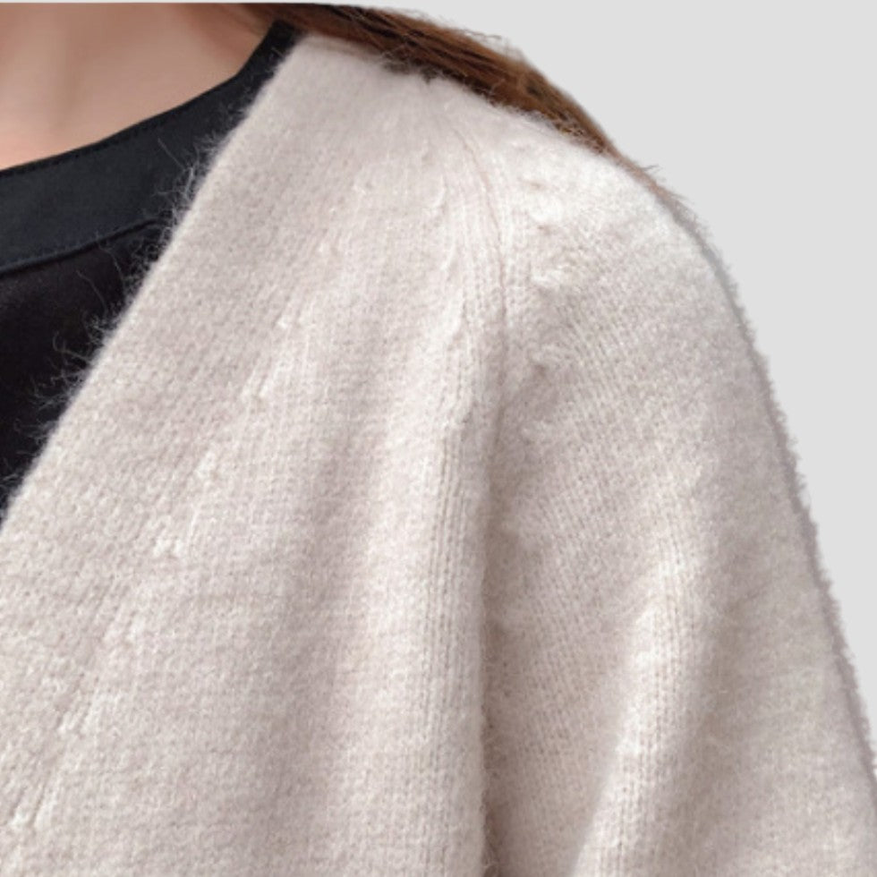 Elarova | Kaschmir-Cardigan für Damen mit langer offener Vorderseite