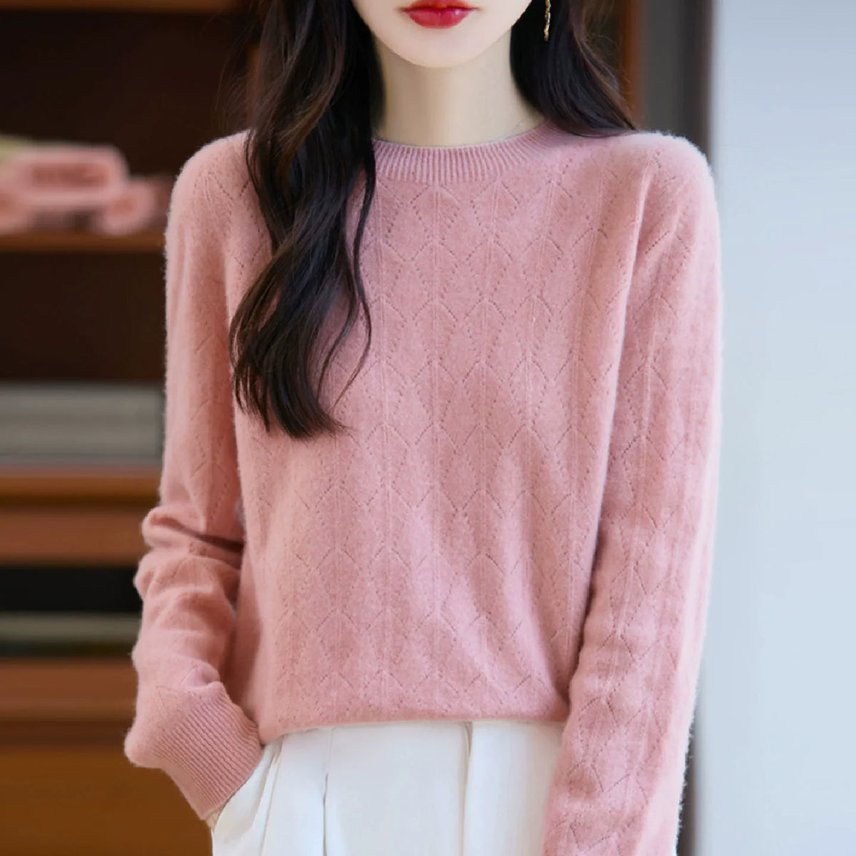 Elarova | Kaschmir Pullover Damen Elegantes Strickdesign, Soft & Warm