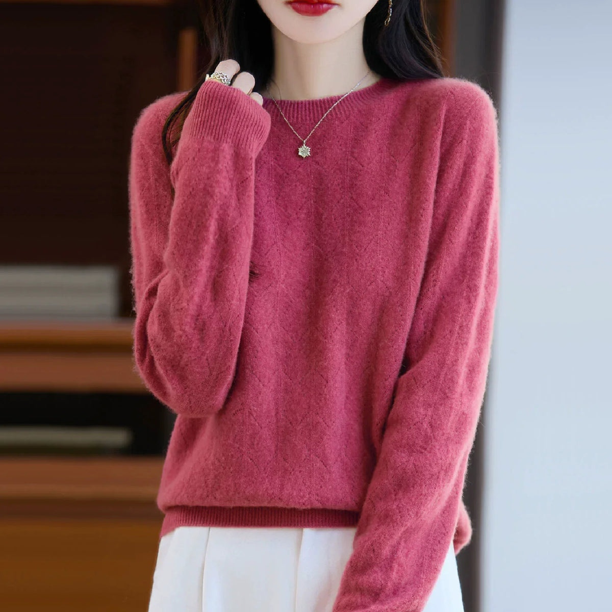 Elarova | Kaschmir Pullover Damen Elegantes Strickdesign, Soft & Warm
