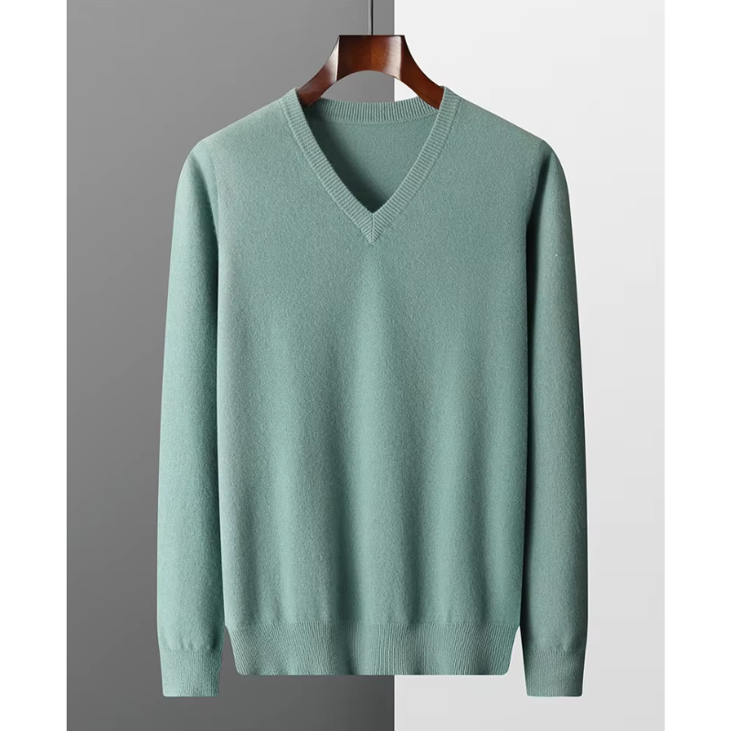 Elarova | Kaschmir Pullover Herren, Vausschnitt, Weiches Kaschmir Strickmaterial