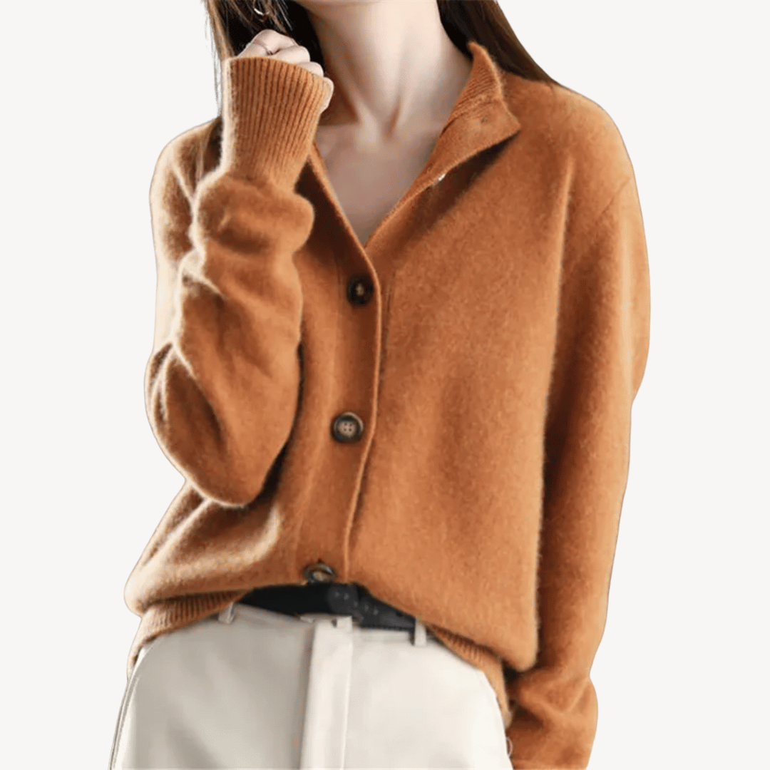 Elarova | Kaschmir-Pullover mit Button-Down-Kragen