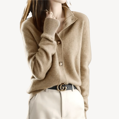 Elarova | Kaschmir-Pullover mit Button-Down-Kragen