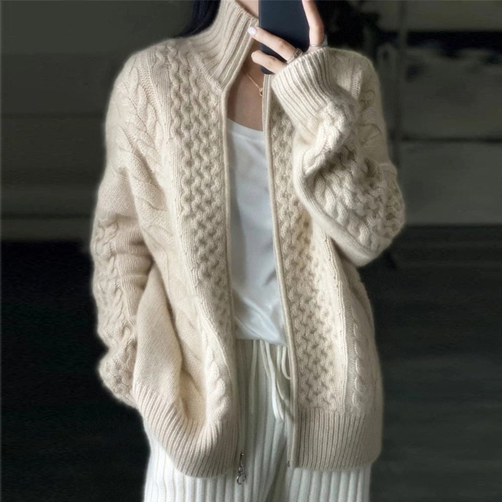 Elarova | Kaschmir Strickjacke Langarm Pullover