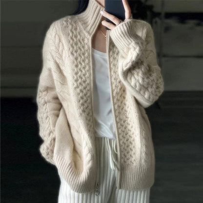Elarova | Kaschmir Strickjacke Langarm Pullover