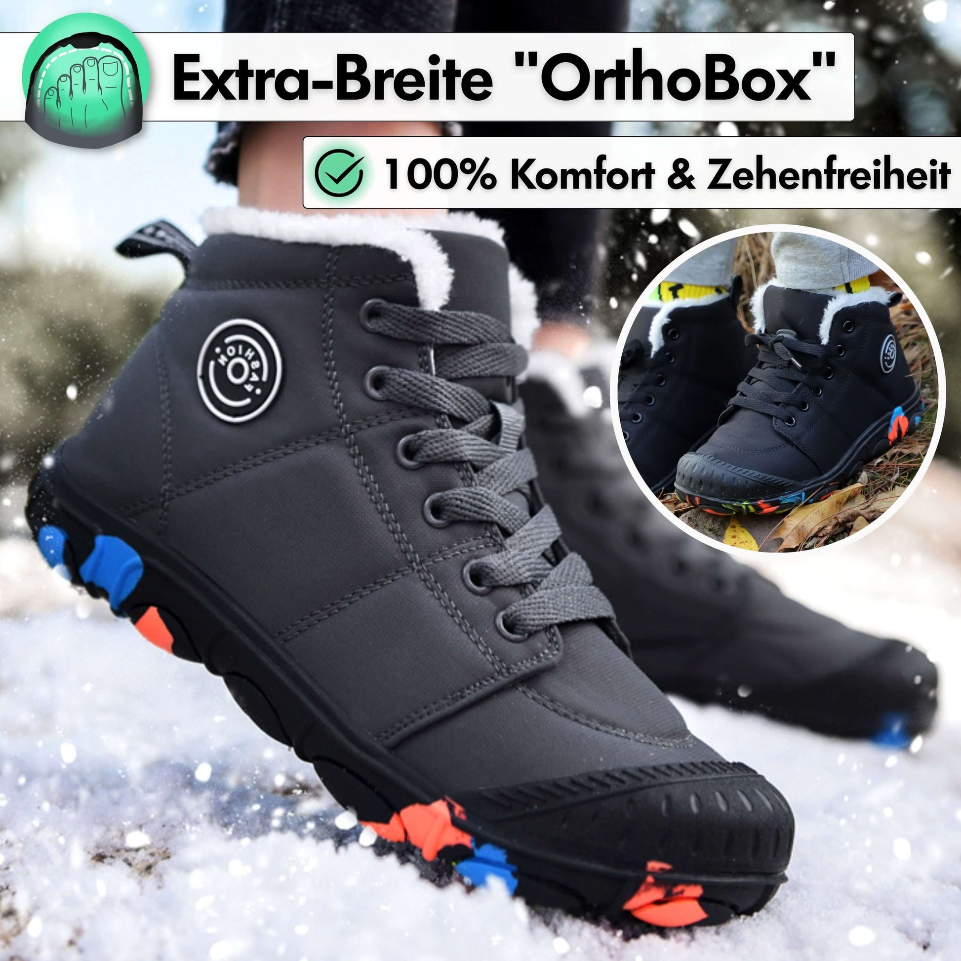 Elarova | Kinder Barfußschuhe 100% Wasserfest & Bequem für Winter
