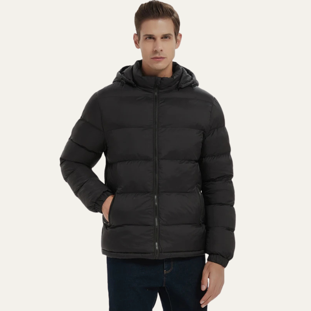 Elarova | Klassische Herren-Steppjacke in Hüftlänge
