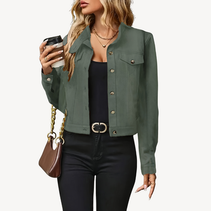 Elarova | Klassische, kurze Jeansjacke für Damen