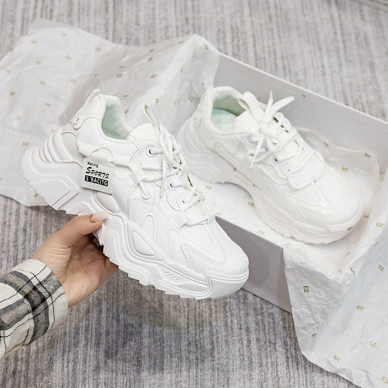 Elarova | Klobige Sneakers aus Kunstleder