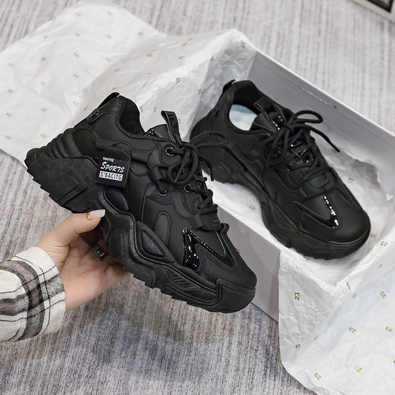 Elarova | Klobige Sneakers aus Kunstleder
