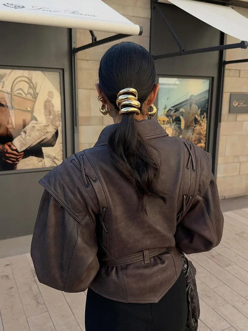 Elarova | Knopf Schnürung Jacke für Damen